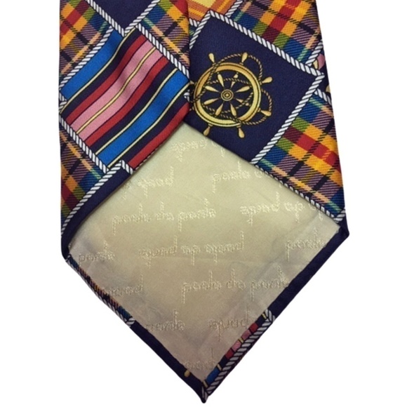 POOLO da Ponte 100% Silk Patchwork Nautical Made in Italy Vintage - Picture 2 of 8